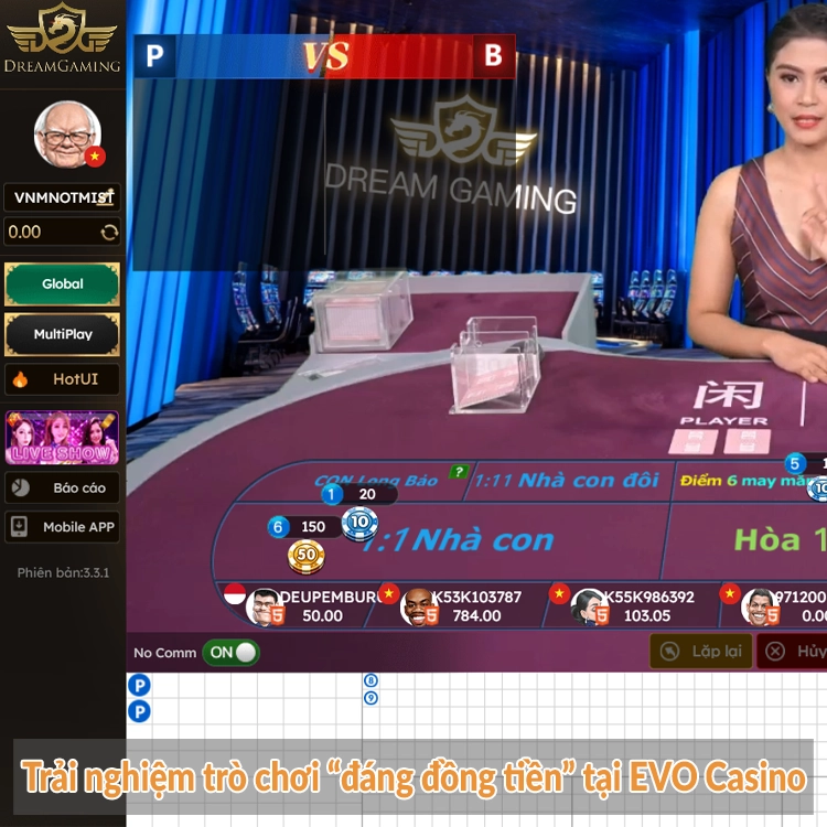 Ưu điểm nổi trội của sảnh cược EVO Casino TF88